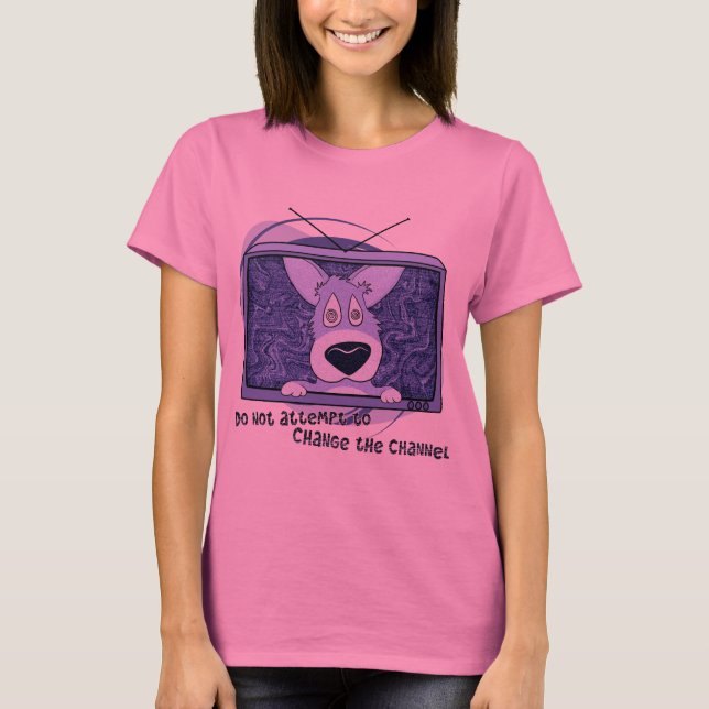 T-shirt Corgi Télévision Invasion Dames Ringer Teeshirt (Devant)