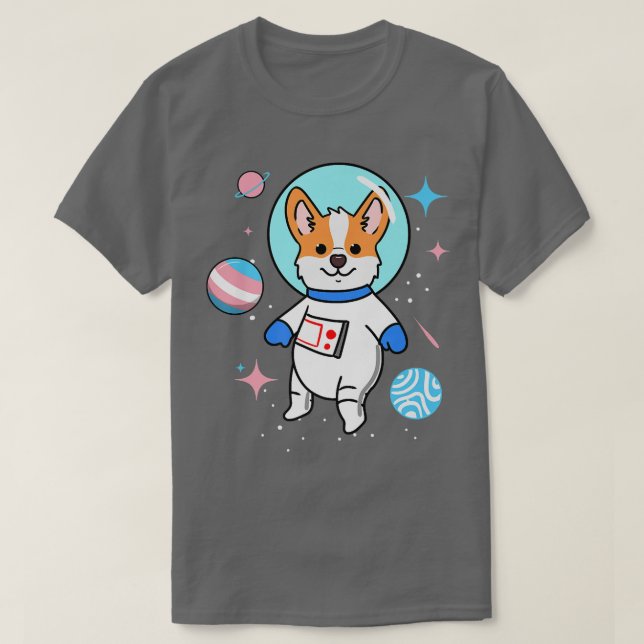 T-shirt Corgi transgenre dans l'espace Trans Pride 1334 (Design devant)