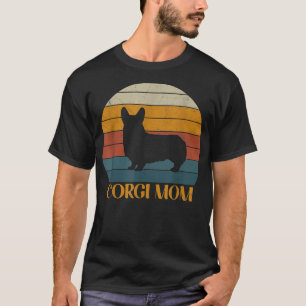 T-shirt Corgi Vintage mignonne maman coucher de soleilChie