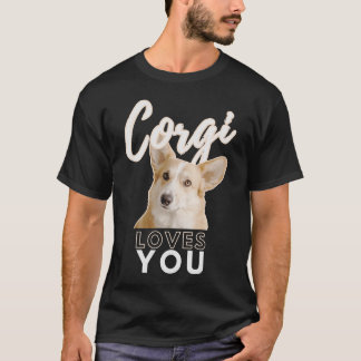 T-shirt Corgi Vous Aime Fourrure Beige Chaude Et Contraste