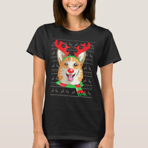 T-shirt Corgi Welsh Reindeer Christmas Gif
