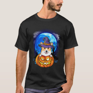 T-shirt Corgi Witch Casquette Citrouille Scary Halloween A