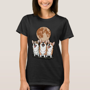 T-shirt Corgis drôles hurlant à la pleine lune