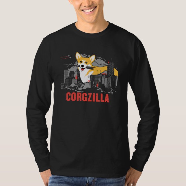 T-shirt Corgzilla  Dog Corgi (Devant)