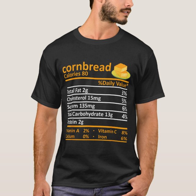 T-shirt Cornbread Nutrition Food Thanksgiving Costume Chri (Devant)