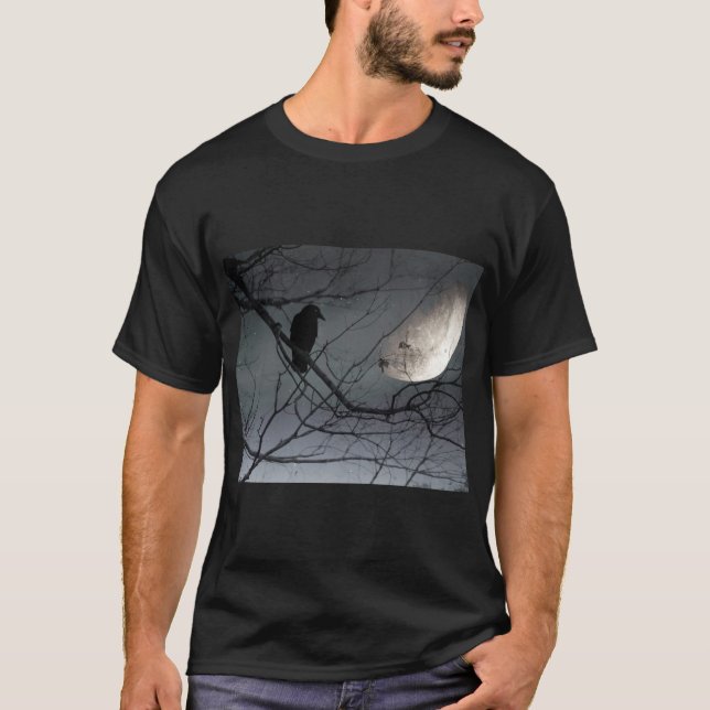 T-shirt Corneille Céleste Et Lune (Devant)