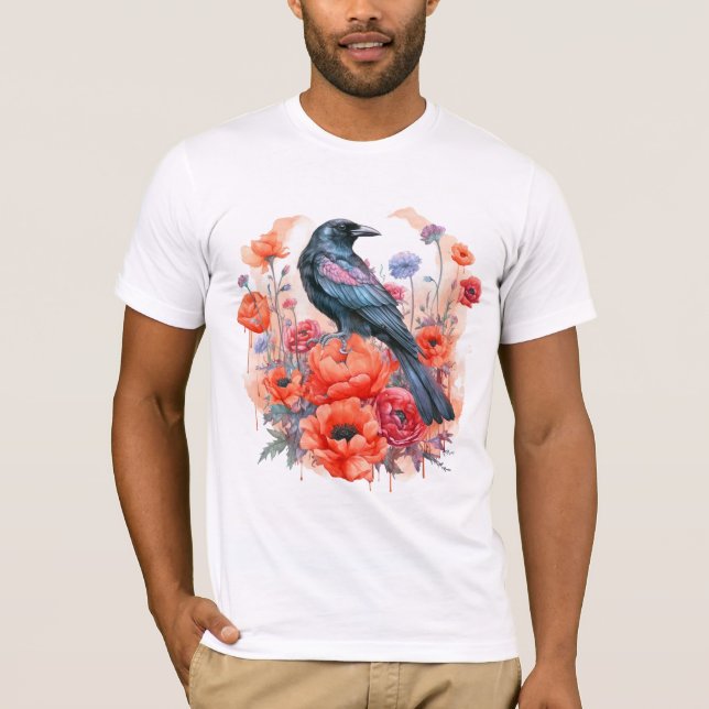 T-shirt Corneilles Fleur d'Oiseau Crow Lover (Devant)