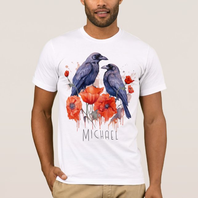 T-shirt Corneilles Fleur d'Oiseau Crow Lover (Devant)