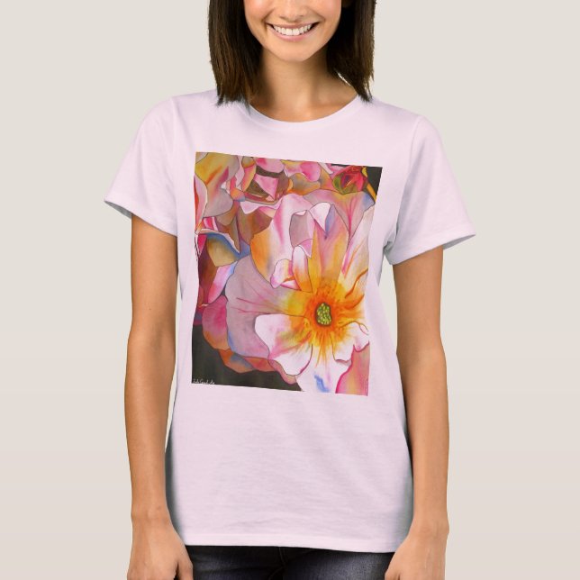 T-shirt Cornelia rose rose rose pastel (Devant)