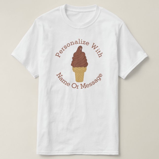 T-shirt Cornet de crème glacée PERSONNALISÉ de chocolat (Design devant)
