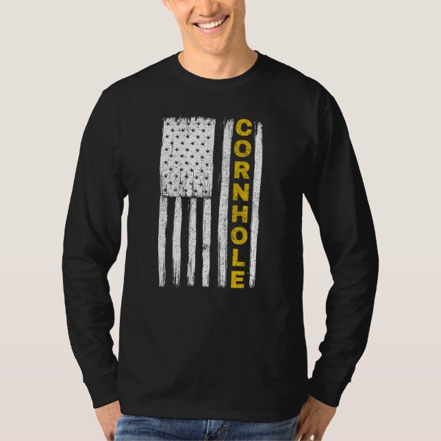 T-shirt Cornhole  4th of July Patriotic Flag (Devant)
