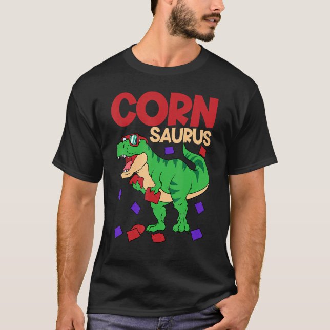 T-shirt Cornhole Corn Hole Cornsaurus (Devant)