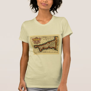 T-shirt Cornwall, Cornwaile Comté Angleterre Carte Antiqua