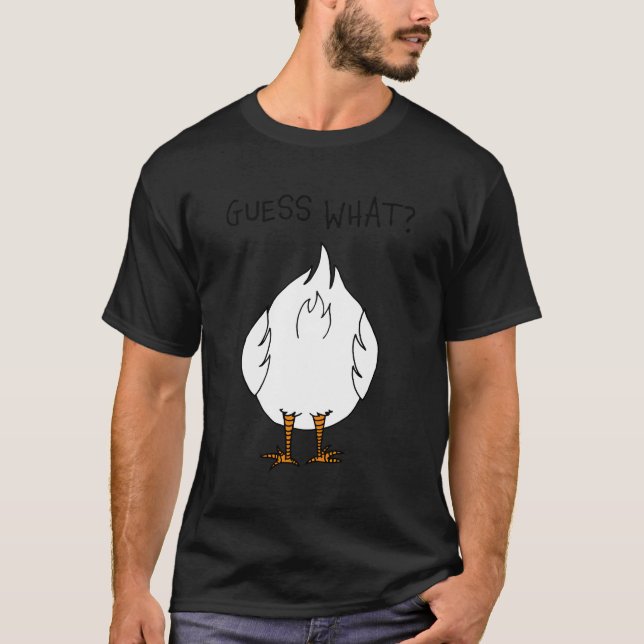 T-shirt Corny Papa Plaisanter Devinez W Chicken Butt (Devant)