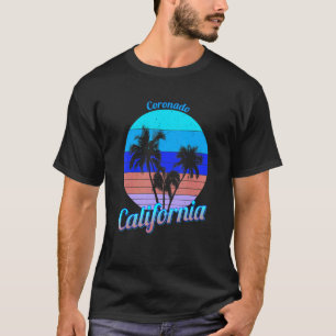 T-shirt Coronado California Retro Palm Trees Beach été
