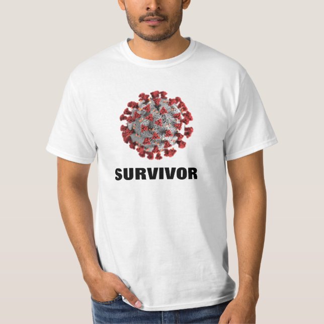 T-shirt Coronavirus / CVID-19 Survivant (Devant)