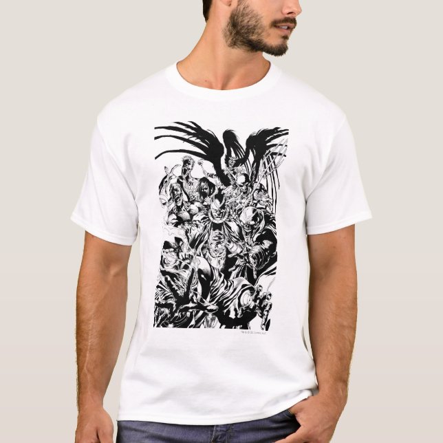 T-shirt Corps de Lanterne Noire - Noir et Blanc (Devant)