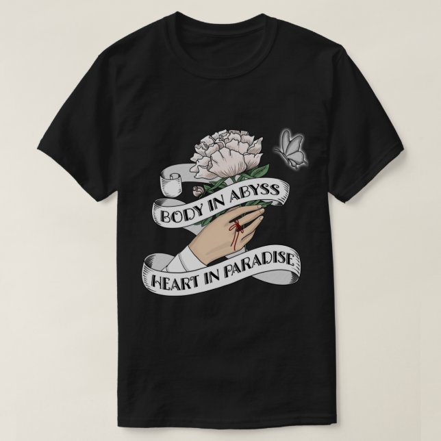 T-shirt Corps En Abyss, Coeur En Paradis (Design devant)