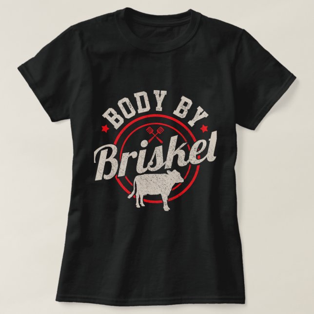 T-shirt Corps Homme Par Brisket Funky Steak Lover Grilling (Design devant)