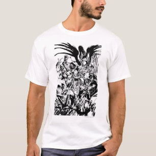 T-shirt Corps noirs de lanterne - noirs et blancs