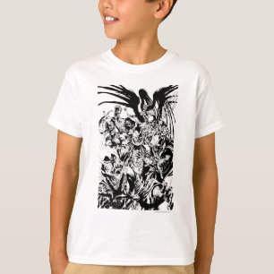 T-shirt Corps noirs de lanterne - noirs et blancs