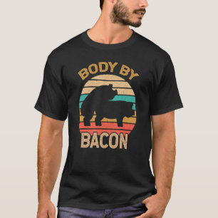 T-shirt Corps Par Bacon Vintage Cochon Rôti Fumer Gratuit
