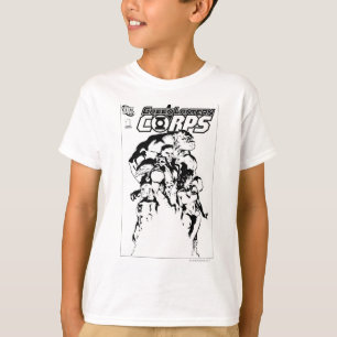 T-shirt Corps vert de lanterne, noir et blanc