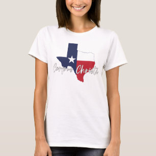 T-shirt Corpus Christi, Texas Drapeau Carte Blanc femmes