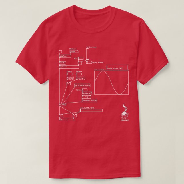 T-shirt Correctif de données pures Synth Caf (Design devant)