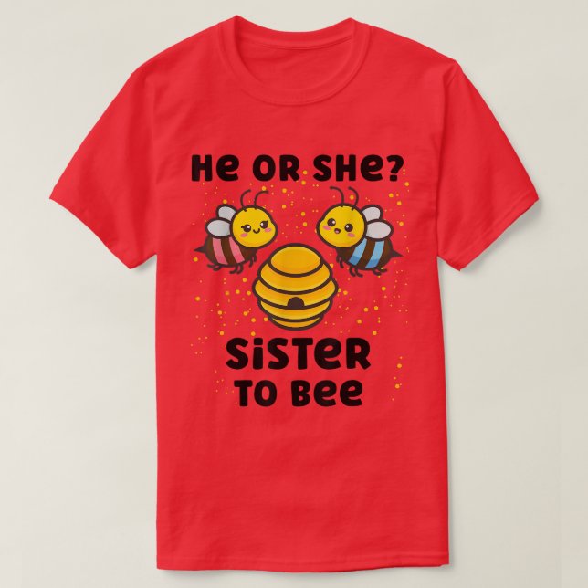 T-shirt Correspondance Bébé Genre Fête Révélatrice Lui Ou  (Design devant)
