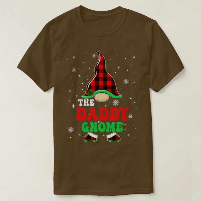 T-shirt Correspondance Buffle de famille Plaid Daddy Gnome (Design devant)