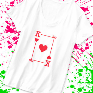 T-shirt Correspondance Coeurs Roi Convient Jeux Cartes Mod