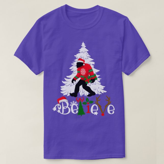 T-shirt Correspondance des pyjamas de Noël Famille Bigfoot (Design devant)
