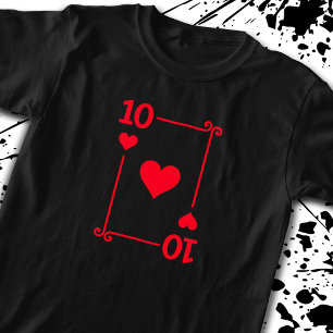 T-shirt Correspondance Dix Coeurs Convient Jeux Cartes Mod