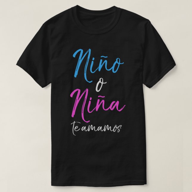 T-shirt Correspondance Espagnol Genre Révélez les chemises (Design devant)