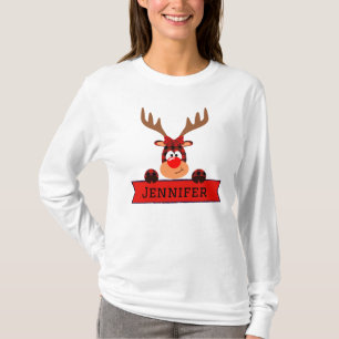 T-shirt Correspondance familiale Buffalo Plaid Reindee