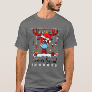 T-shirt Correspondance famille Noël 2021 Plaid Mask Rudolp