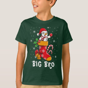 T-shirt Correspondance famille Noël Big Brother Nom person