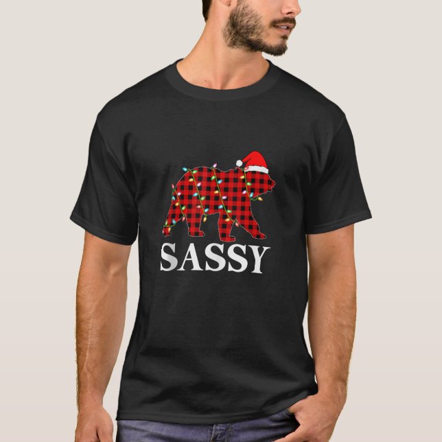 T-shirt Correspondance famille Pyjamas Buffalo Plaid Sassy (Devant)