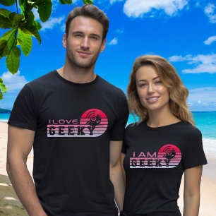 T-shirt Correspondance nom de couple Date sur le dos J'aim