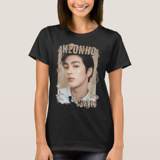 T-shirt CORTISs Keonho Groupe de garçons Kpop Noir et Blan