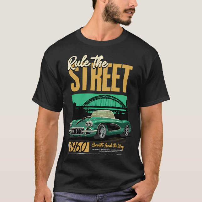 T-shirt Corvette 1960 Règle La Rue (Devant)