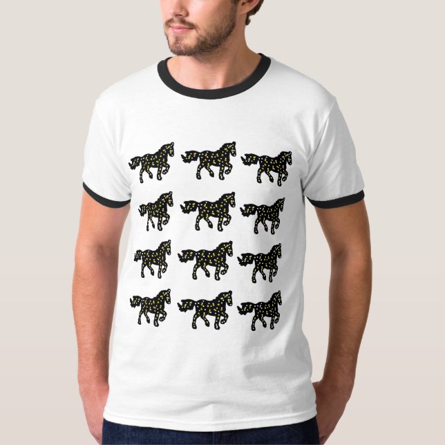 T-shirt Cosmic Horse Pattern – Space Stars Galaxy Horse De (Devant)