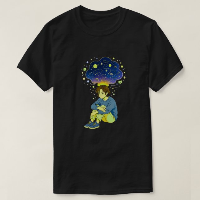 T-shirt Cosmic Overthinking • Spiritual Mind Overflow (Design devant)