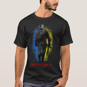 T-shirt Cossack Guerrier Drapeau de l'Ukraine Vivez-libre 