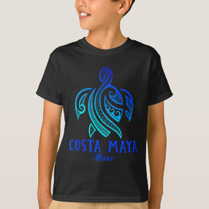 T-shirt Costa Maya Mexique Tortue de mer Tie Dye Hibiscus