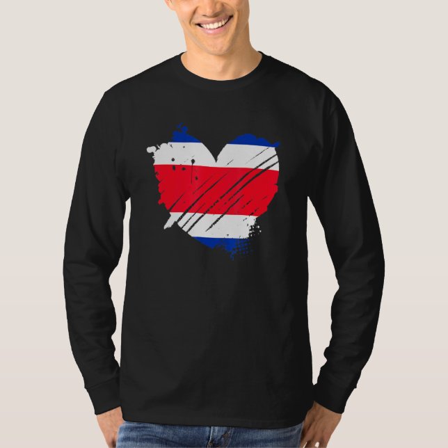 T-shirt Costa Rica Drapeau J'Aime Il Est Dans Mon Adn Pour (Devant)
