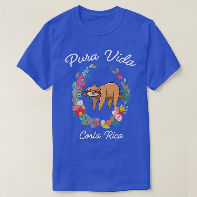 T-shirt Costa Rica Pura Vida Sloth  (Design devant)