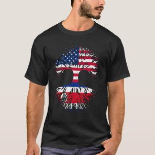 T-shirt Costa Rica Racines Américaine Cultivé USA Drapeau