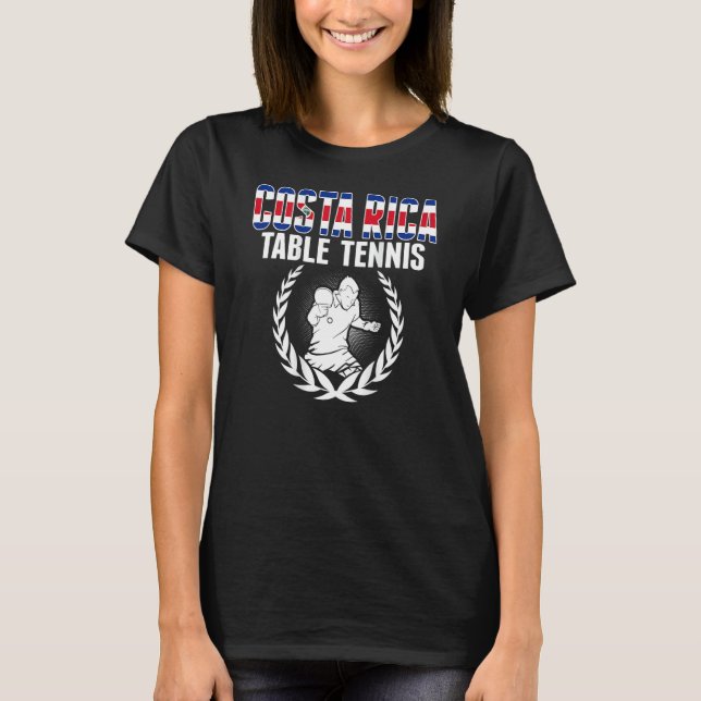 T-shirt Costa Rica Table Tennis Fans Costa Rican Ping Pong (Devant)